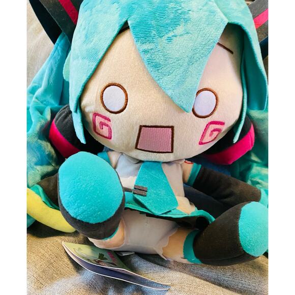 Official Hatsune Miku Stunned Face w/ Leek/Green Onion Plush SEGA - Picture 7 of 8
